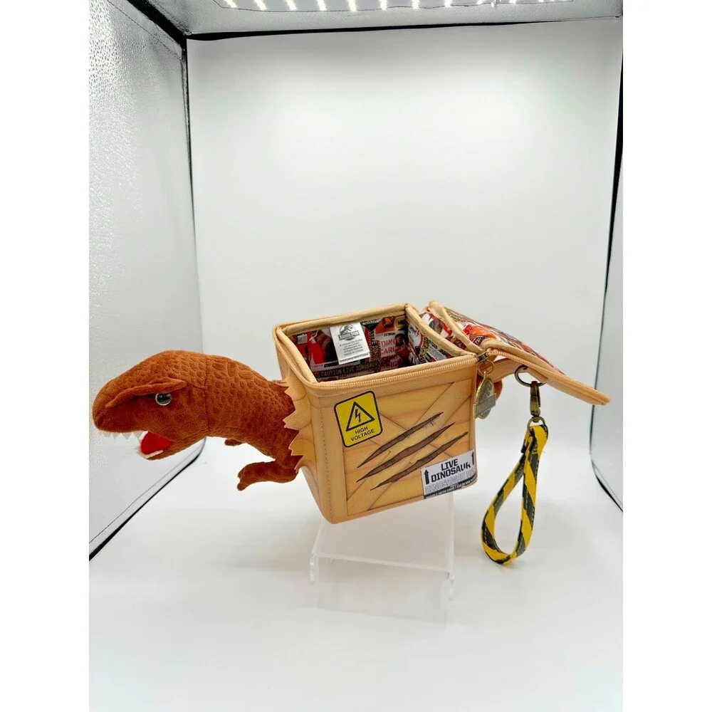 Jurassic Park Dinosaur Crate Plush Zip Bag with T-Rex‎ Head & Tail – Universal